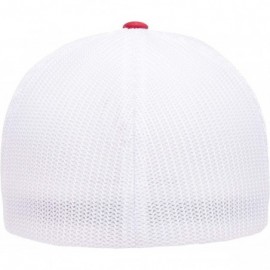 Baseball Caps Trucker Mesh Fitted Cap - Red/White - CZ18E4OYIS7 $10.87