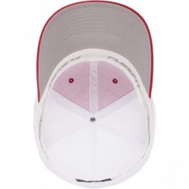 Baseball Caps Trucker Mesh Fitted Cap - Red/White - CZ18E4OYIS7 $10.87