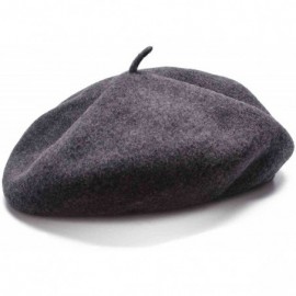 Berets Womens French Artist 100% Wool Beret Flat Cap Winter Warm Painter Hat Y63 - Dark Gray - C9186ZYQTH8 $10.04