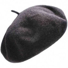 Berets Womens French Artist 100% Wool Beret Flat Cap Winter Warm Painter Hat Y63 - Dark Gray - C9186ZYQTH8 $10.04