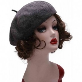 Berets Womens French Artist 100% Wool Beret Flat Cap Winter Warm Painter Hat Y63 - Dark Gray - C9186ZYQTH8 $10.04