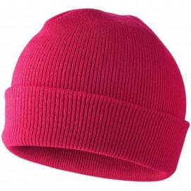 Skullies & Beanies 50% Wool Short Knit Fisherman Beanie for Men Women Winter Cuffed Hats - 5-rose - C618Z2ZTAAQ $8.19