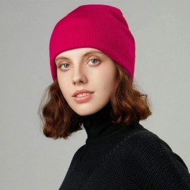 Skullies & Beanies 50% Wool Short Knit Fisherman Beanie for Men Women Winter Cuffed Hats - 5-rose - C618Z2ZTAAQ $8.19