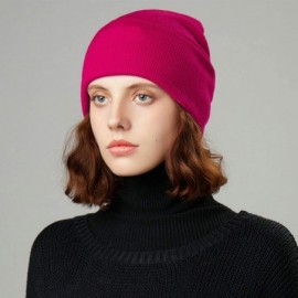 Skullies & Beanies 50% Wool Short Knit Fisherman Beanie for Men Women Winter Cuffed Hats - 5-rose - C618Z2ZTAAQ $8.19