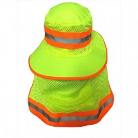 Sun Hats Men High Visibility Reflective Sun Hat with Neck Flap Wide Brim Boonie Hat Bucket Cap - 2pcs Neon Lime - C718WDI5TNE...