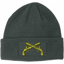 Skullies & Beanies Custom Patch Beanie Military Police Insignia Embroidery Acrylic - Dark Grey - C5186H9G98O $13.79