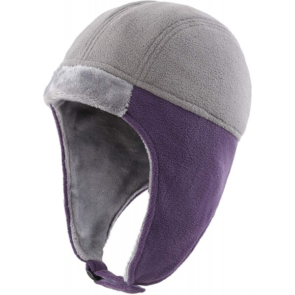 Skullies & Beanies Mens Fleece Thermal Skull Cap Beanie with Ear Flaps Winter Hats - Grey - CL18KG42ISW $11.53