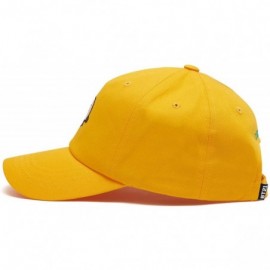 Baseball Caps Official Merchandise by Line Friends - Bite Series Character Embroided Baseball Cap - Yellow - CQ18GZUG2RK $51.71