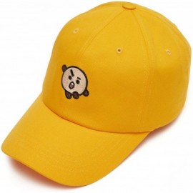 Baseball Caps Official Merchandise by Line Friends - Bite Series Character Embroided Baseball Cap - Yellow - CQ18GZUG2RK $51.71