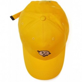 Baseball Caps Official Merchandise by Line Friends - Bite Series Character Embroided Baseball Cap - Yellow - CQ18GZUG2RK $51.71