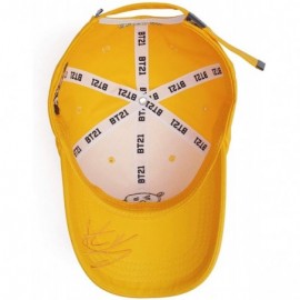 Baseball Caps Official Merchandise by Line Friends - Bite Series Character Embroided Baseball Cap - Yellow - CQ18GZUG2RK $51.71