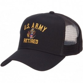 Baseball Caps US Army Retired Military Embroidered Mesh Cap - Black - CW124YM8LYX $13.56