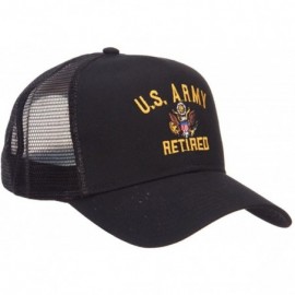 Baseball Caps US Army Retired Military Embroidered Mesh Cap - Black - CW124YM8LYX $13.56