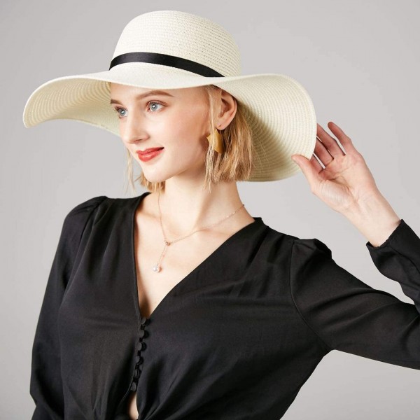 Large Straw Sun Hats for Women with UV Protection Wide Brim-Ladias ...