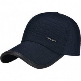 Baseball Caps Mens Winter Warm Fleece Lined Outdoor Sports Baseball Caps Hats with Earflaps - 30-navy - CK1895C7OUC $10.31