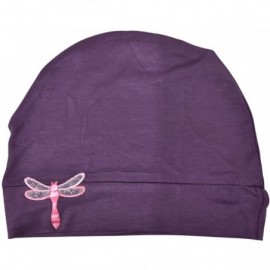 Skullies & Beanies Chemo Beanie Sleep Cap Pink Dragonfly - Purple - CJ18723NIYX $15.25