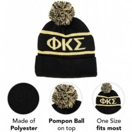 Skullies & Beanies Phi Sigma Letter Winter Beanie Hat Greek Cold Weather Winter - CX18D9GHXHW $16.42