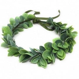 Headbands Christmas Wedding Flower Crown Boho Bridal Flower Wreath Babies Breath Hair Crown Headpiece - Green Leaf - CO18IC2Q...