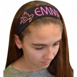 Headbands Personalized Cotton Stretch GYMNAST Headband with Custom Embroidered Name - Turquoise Headband - White Thread - C01...