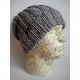 Skullies & Beanies Fall Winter Unisex Slouchy Rolled Cuff Hat Beanie - Gray - CS11BH7MIBB $11.82