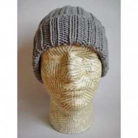 Skullies & Beanies Fall Winter Unisex Slouchy Rolled Cuff Hat Beanie - Gray - CS11BH7MIBB $11.82