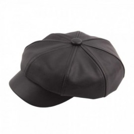 Newsboy Caps Unisex Vintage Newsboy Cabbie Painter Cap Winter Beret Visor Hat (Black) - Black - CU18IKYNDQA $21.07