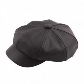 Newsboy Caps Unisex Vintage Newsboy Cabbie Painter Cap Winter Beret Visor Hat (Black) - Black - CU18IKYNDQA $8.12