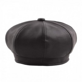 Newsboy Caps Unisex Vintage Newsboy Cabbie Painter Cap Winter Beret Visor Hat (Black) - Black - CU18IKYNDQA $8.12