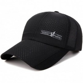 Sun Hats Mens Baseball Cap Breathable Sports Hats Quick Dry Running Hat Adjustable - Black - CX18G3GM550 $14.29