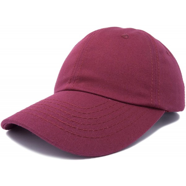 Baseball Caps Baseball Cap Dad Hat Plain Men Women Cotton Adjustable Blank Unstructured Soft - Maroon - CO119512LXB $9.59