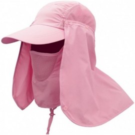 Sun Hats Outdoor Hiking Fishing Hat Protection Cover Neck Face Flap Sun Cap for Men Women - Pink - C818G889A79 $14.27