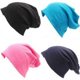 Skullies & Beanies Soft Cotton Slouchy Stretch Beanie Hat Hipster- 4 or 2 Pack of Baggy Chemo Hats for Men and Women - Set 5 ...