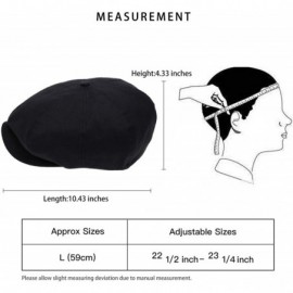 Newsboy Caps Newsboy Hats Men Flat Cap Gatsby Snap Classic Herringbone Twill Vintage 8 Panel Hat - Black - C61985576SQ $16.55