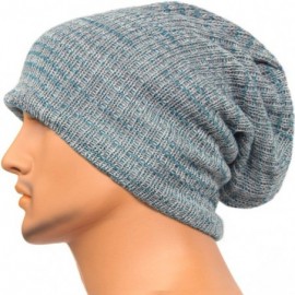 Skullies & Beanies Unisex Beanie Hat Slouchy Knit Cap Skullcap Stripe Baggy Style 1011 - Lightgrey - CN128MZ1Z7X $12.32