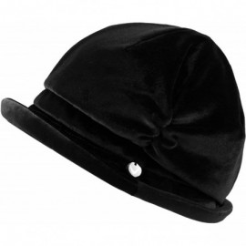 Newsboy Caps Womens Bucket Newsboy Cabbie Beret Cap Cloche Bucket Fashion Sun Hats - Velvet-black - CP18H5GK253 $12.53