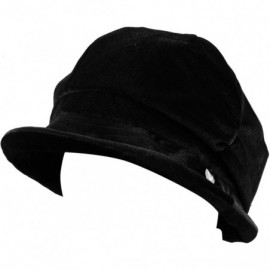 Newsboy Caps Womens Bucket Newsboy Cabbie Beret Cap Cloche Bucket Fashion Sun Hats - Velvet-black - CP18H5GK253 $12.53