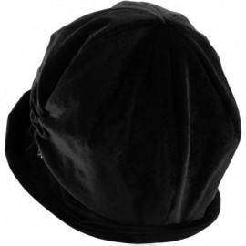 Newsboy Caps Womens Bucket Newsboy Cabbie Beret Cap Cloche Bucket Fashion Sun Hats - Velvet-black - CP18H5GK253 $30.49