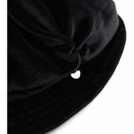 Newsboy Caps Womens Bucket Newsboy Cabbie Beret Cap Cloche Bucket Fashion Sun Hats - Velvet-black - CP18H5GK253 $30.49