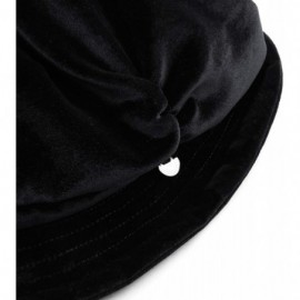 Newsboy Caps Womens Bucket Newsboy Cabbie Beret Cap Cloche Bucket Fashion Sun Hats - Velvet-black - CP18H5GK253 $12.53