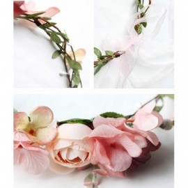 Headbands Floral Garland Crown Hair Wreath Flower Headband Halo Floral Headpiece Boho with Ribbon Wedding Party - 7 - C418D05...