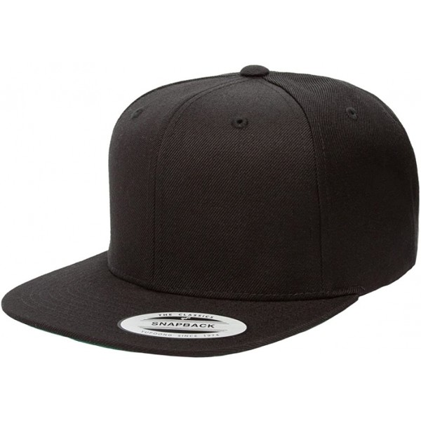 Visors 6-Panel Structured Flat Visor Classic Snapback (6089) - Black W/ Green Undervisor - CJ11NANF5FZ $11.76