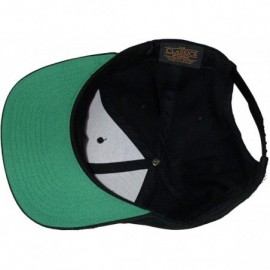 Visors 6-Panel Structured Flat Visor Classic Snapback (6089) - Black W/ Green Undervisor - CJ11NANF5FZ $11.76