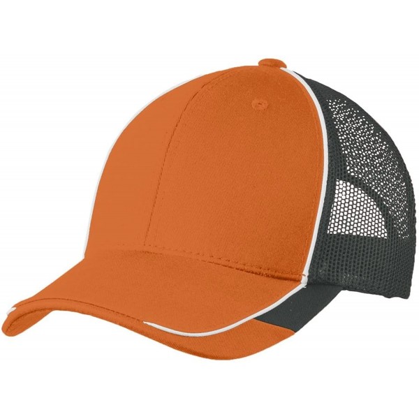 Baseball Caps Men's Colorblock Mesh Back Cap - Flare Orange/ White/ Magnet Grey - CG11NGRO0XT $12.12