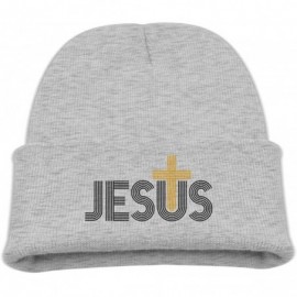Skullies & Beanies Jesus Christian Cross Customized Newest Kid Winter Warm Beanie Knit Hat Boy/Girl Skull Cap - Ash - CT18L3Y...