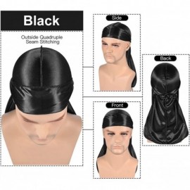 Skullies & Beanies 3PCS Silky Durags Pack for Men Waves- Satin Doo Rag- Award 1 Wave Cap - A-1style E-3pcs Durags & 3pcs Wave...