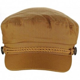 Newsboy Caps Men's Summer Cotton Greek Fisherman Sailor Fiddler Driver Hat Flat Cap - Tan - CM18T0MX0SZ $13.69