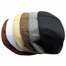 Newsboy Caps Beret Hat for Men-Outdoor Sun Visor Hat Unisex Adjustable Peaked Cap Newsboy Hat (Dark Gray) (Beige) - Beige - C...
