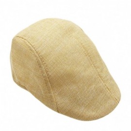 Newsboy Caps Beret Hat for Men-Outdoor Sun Visor Hat Unisex Adjustable Peaked Cap Newsboy Hat (Dark Gray) (Beige) - Beige - C...