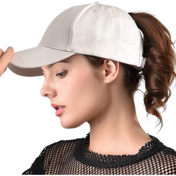 Baseball Caps Womens Messy High Bun Mesh Baseball Cap Ponytail Hat Adjustable Cotton Trucker Baseball Cap Dad Hat - CB18CZ4SI...