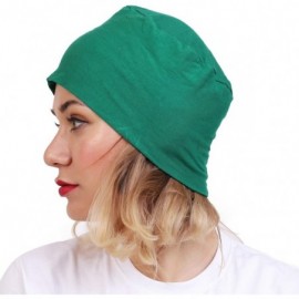 Skullies & Beanies Women's Cotton Under Hijab Caps (Multicolours- Free Size) - Green - C312MXC50KD $9.64